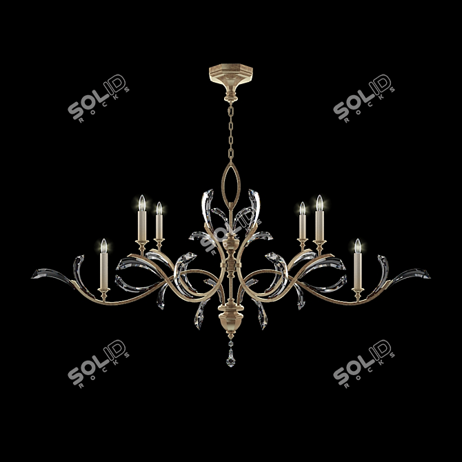 Beveled Arcs Silver Fine Art Lamps 3D model image 1