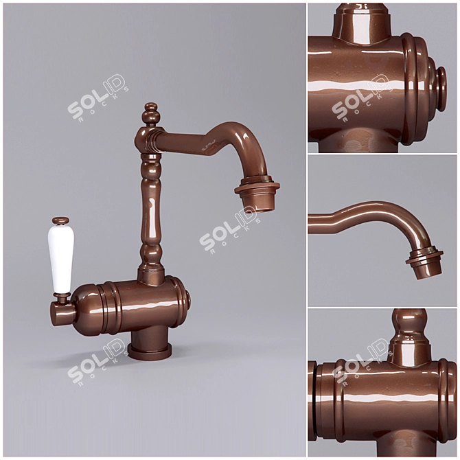 Antique Bronze Kitchen Mixer 3D model image 1