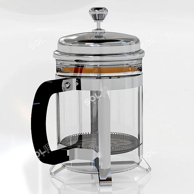 Modern Frenchpress for Perfect Brewing 3D model image 2