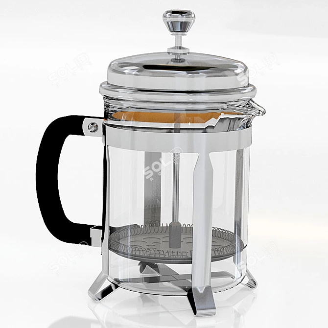 Modern Frenchpress for Perfect Brewing 3D model image 3
