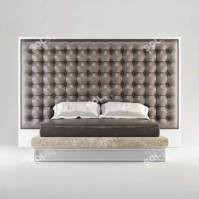 Elegant Rest: Classic Bed 3D model image 1