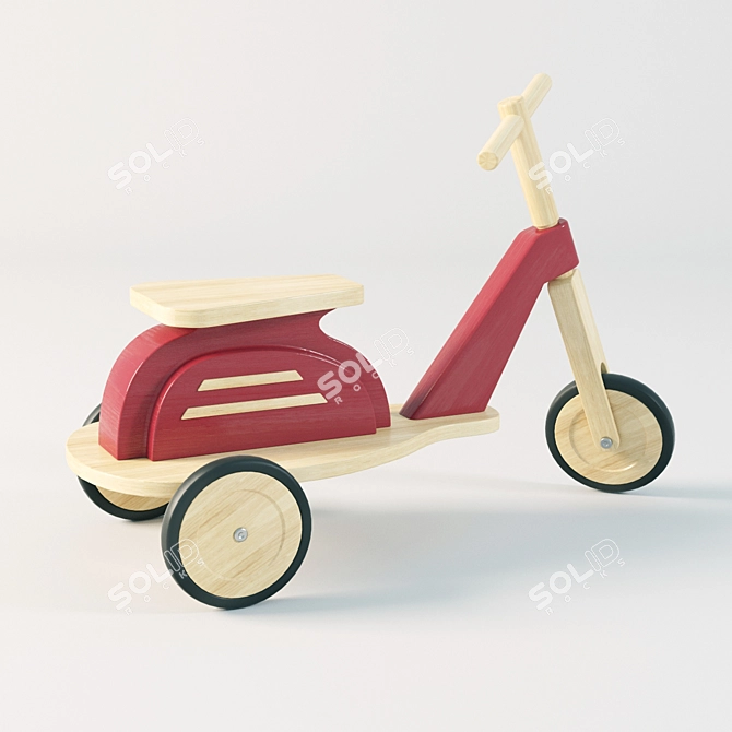 Wooden Kids Skutor 3D model image 1
