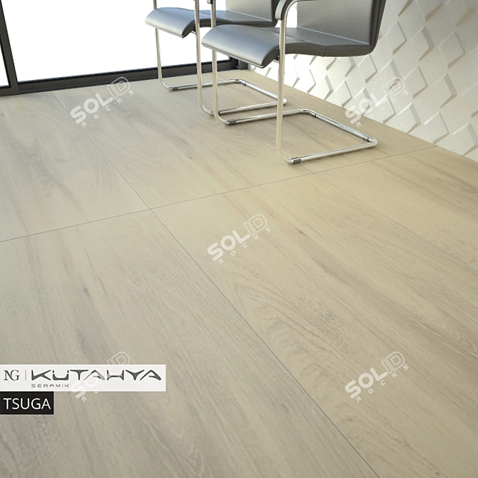 Kutahya Tsuga Ceramic Tiles: Bone, Noce, Oak | Indoor/Outdoor, Cladding 3D model image 2