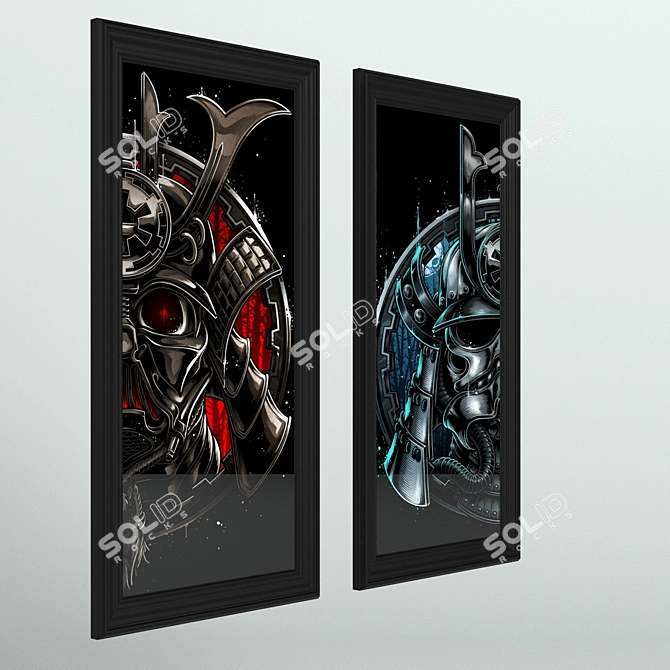 Sinister Samurai Wall Art 3D model image 2