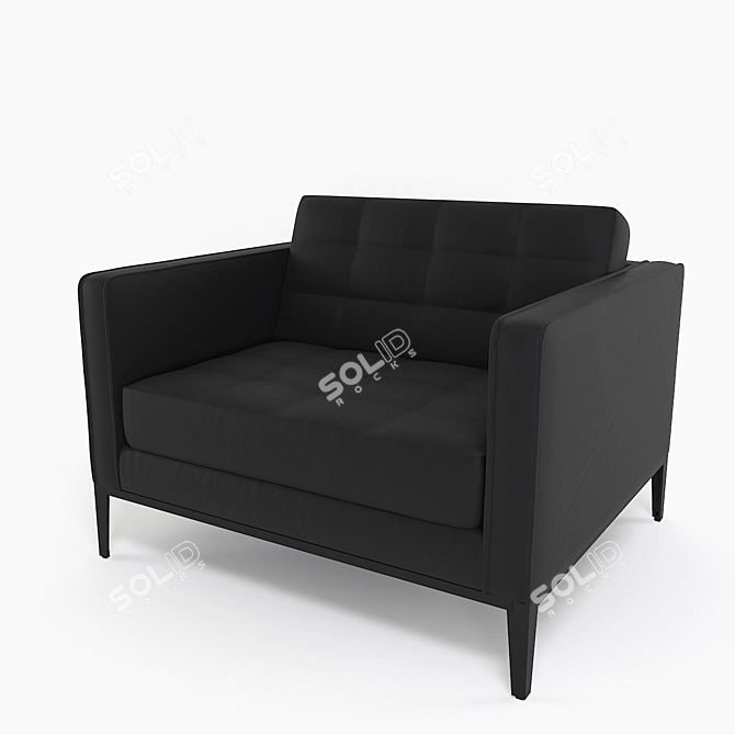 Cozy B&B Lounge Armchair: Ultimate Comfort & Style 3D model image 1