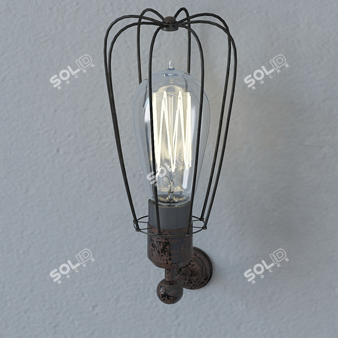 Vintage Rustic Wall Sconce 3D model image 1