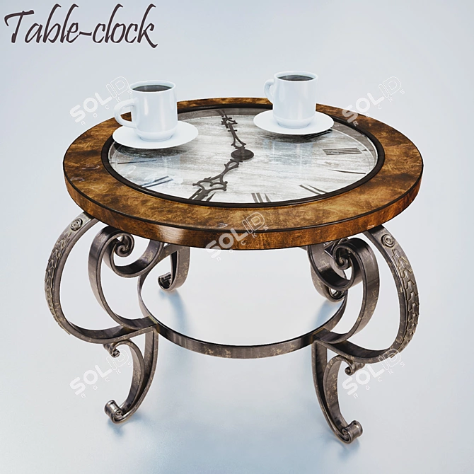 Contemporary Table Clock 3D model image 1