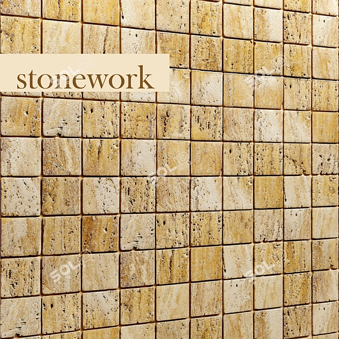 Elegant Natural Stone: Travertine 3D model image 1