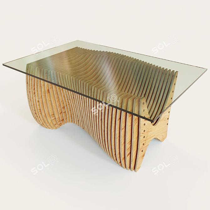 Versatile Parametric Kitchen Table 3D model image 1