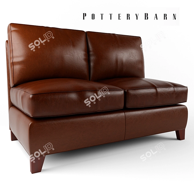 Cameron Leather Love Seat 3D model image 1