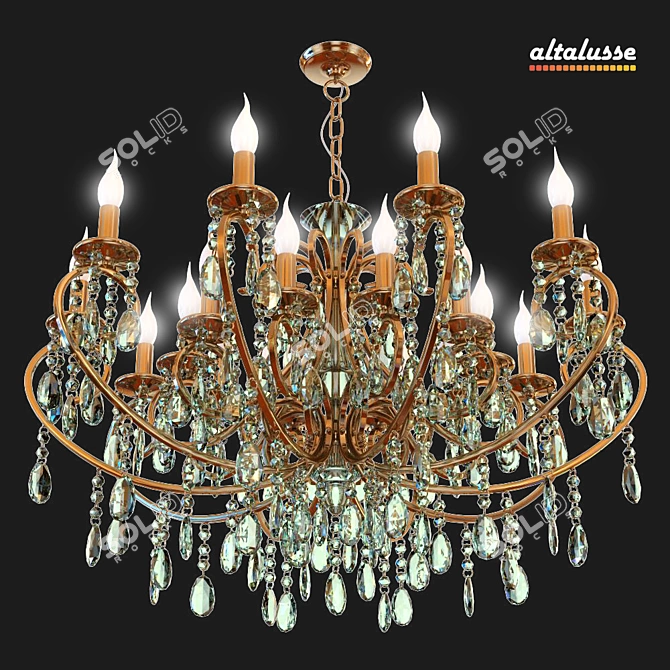 Altalusse Modern 20-Light E14 Pendant 3D model image 3