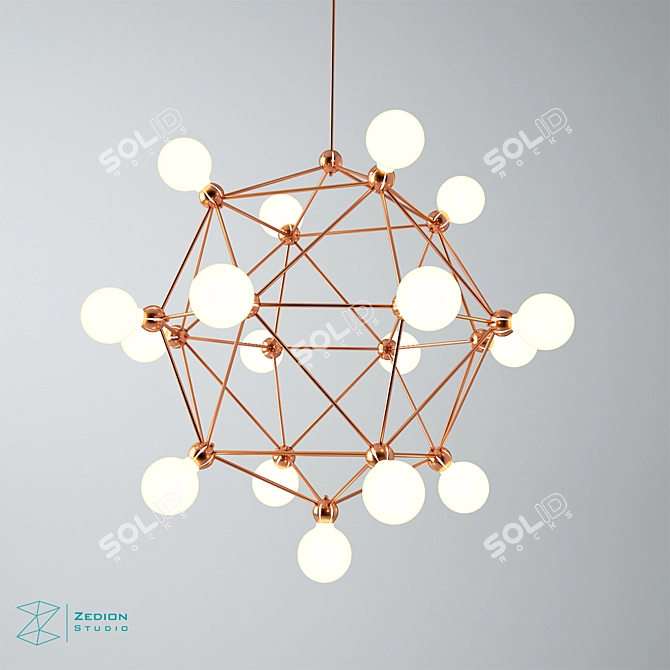 Modern Zed Ceiling Lamp 3D model image 1