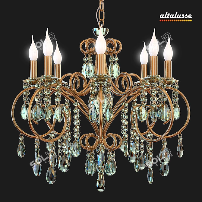 Elegant Altalusse Chandelier - 8 Lights, E14 Fitting 3D model image 1