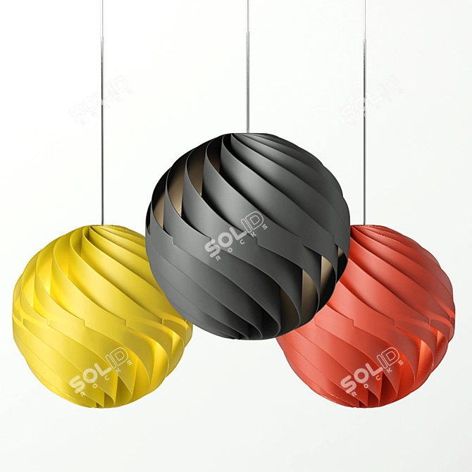 Elegant Twister Pendant Lamp 3D model image 1