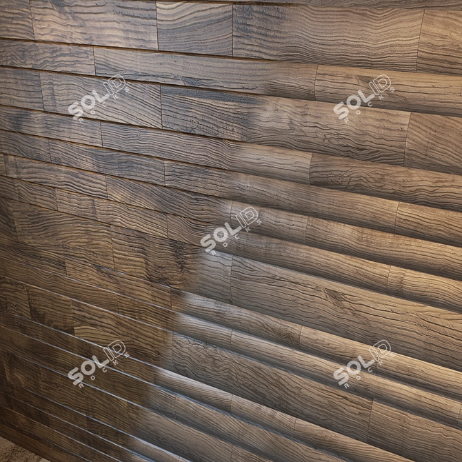 Textured Wall Paneling 3D model image 1