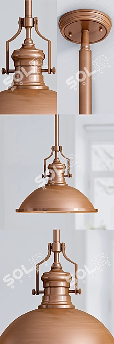 Sleek Brasserie Pendant Light 3D model image 1