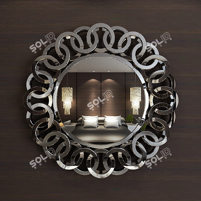 Elegant Ruvian Mirror - 89x89x5cm 3D model image 1