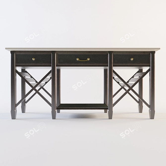 Elegant Wooden Table 3D model image 1