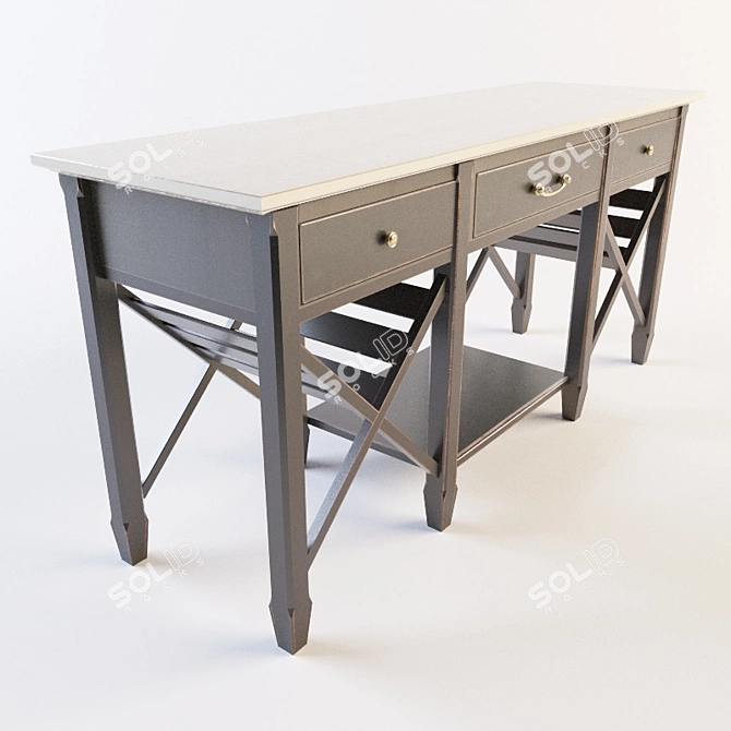 Elegant Wooden Table 3D model image 2
