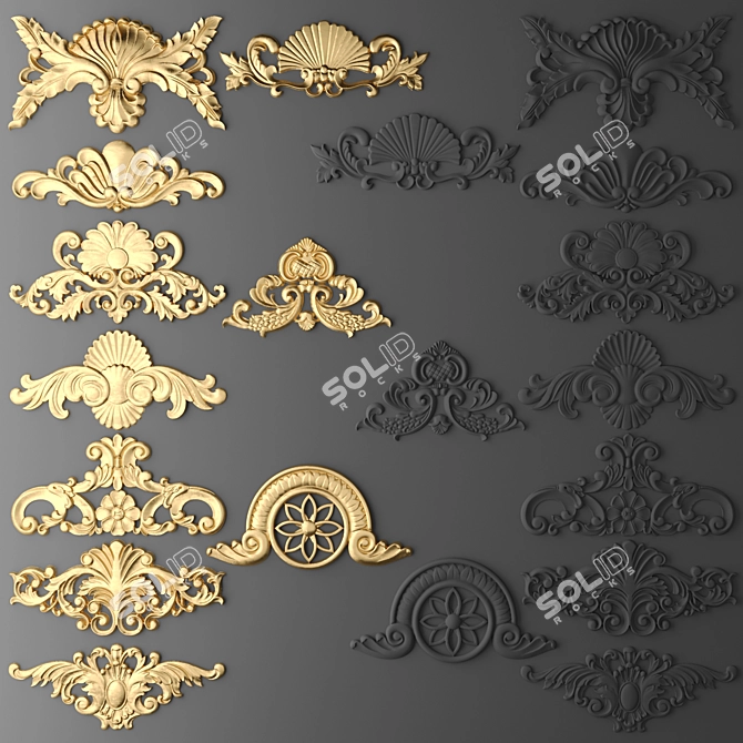 Stylish Stucco Set 3D model image 1