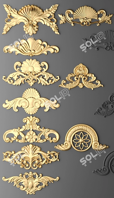 Stylish Stucco Set 3D model image 2