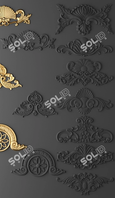 Stylish Stucco Set 3D model image 3