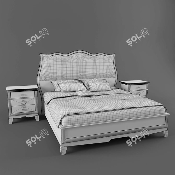 Classic Italian Bed Set 3D model image 3