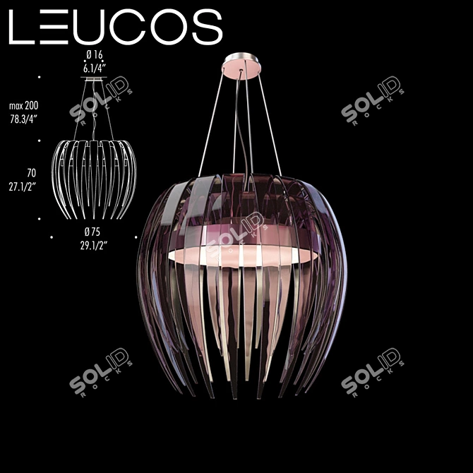 Sleek Dracena S75 Pendant Light 3D model image 1