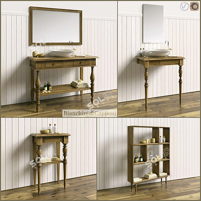 Italian Bathroom Furniture Collection: BIANCHINI CAPPONI PROVENZALE 3D model image 1