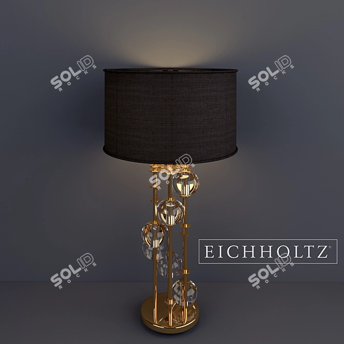 Elegant Gold Crystal Table Lamp 3D model image 1