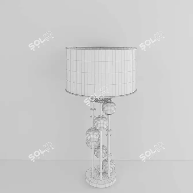 Elegant Gold Crystal Table Lamp 3D model image 2