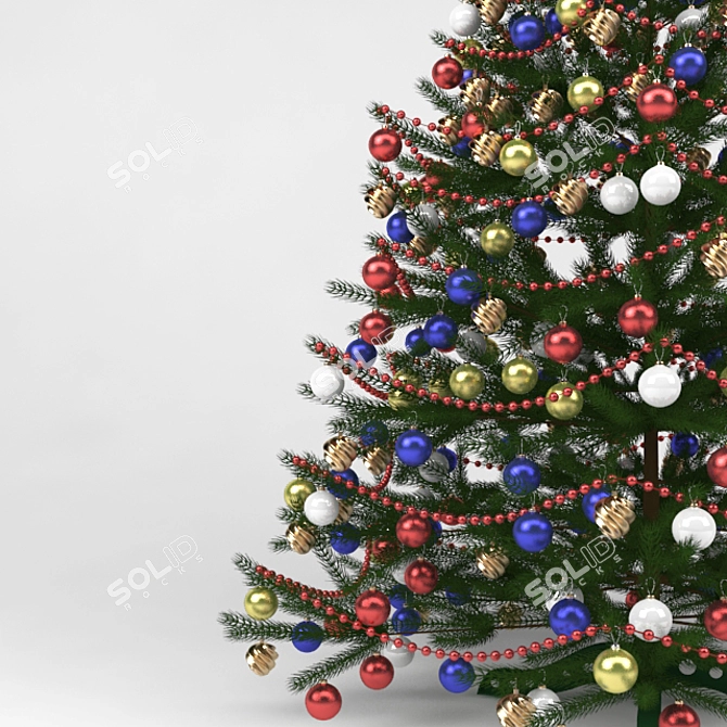 Festive Evergreen Christmas Tree 3D model image 2