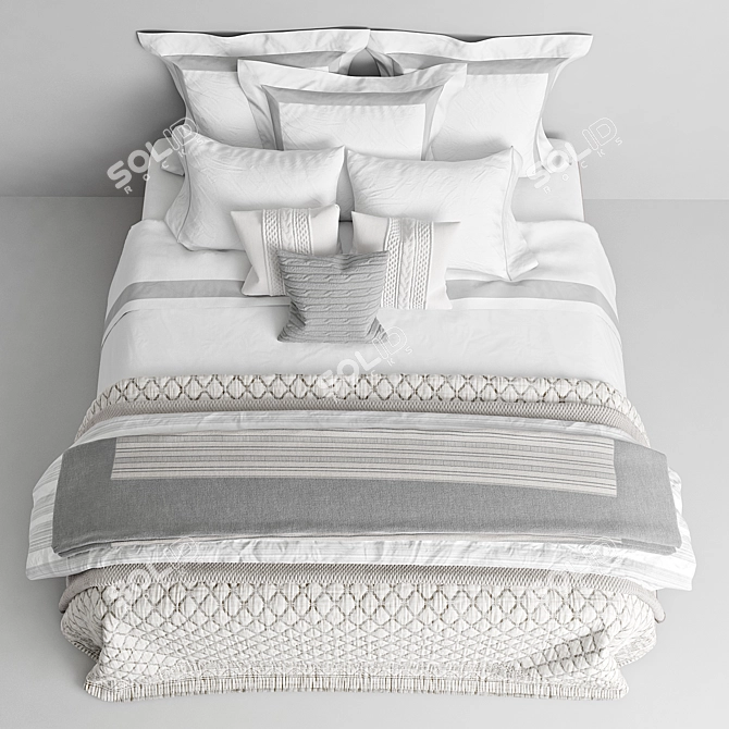 Luxury Linen Bedding Set 3D model image 2