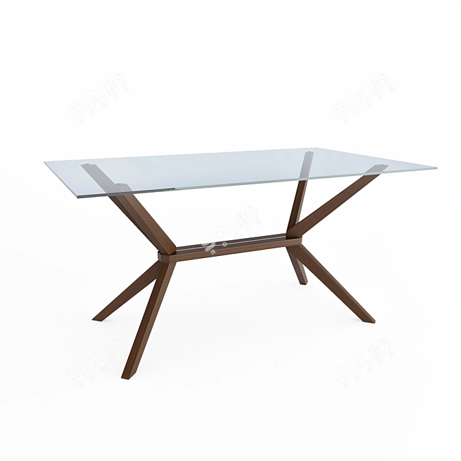 Sleek Magna Glass Dining Table 3D model image 1