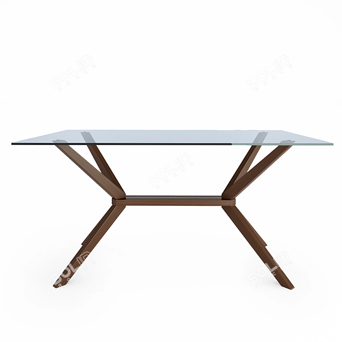 Sleek Magna Glass Dining Table 3D model image 2