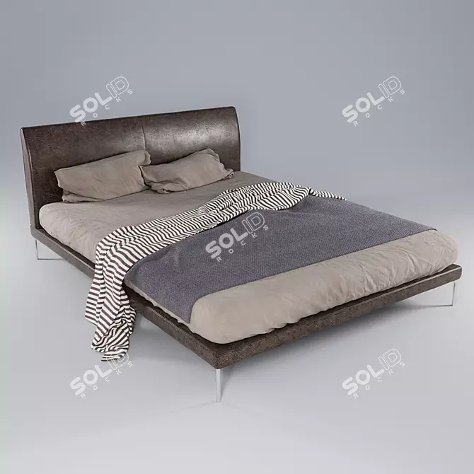 Elegant Talamo Bed by Zanotta 3D model image 1