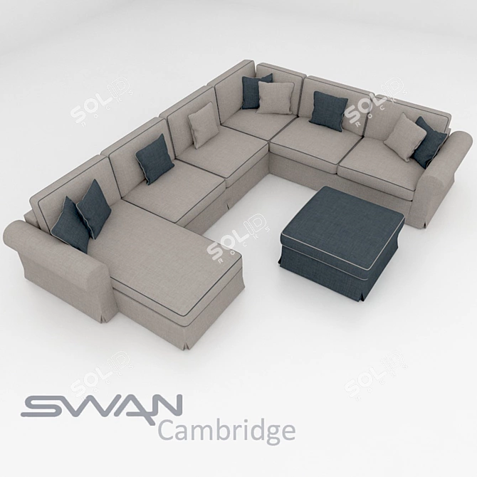 Modular Swan Cambridge Sofa 3D model image 1