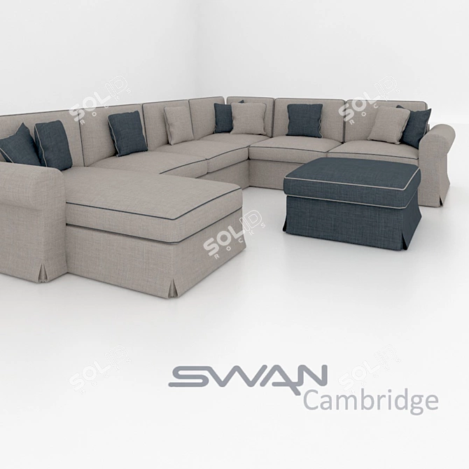 Modular Swan Cambridge Sofa 3D model image 3