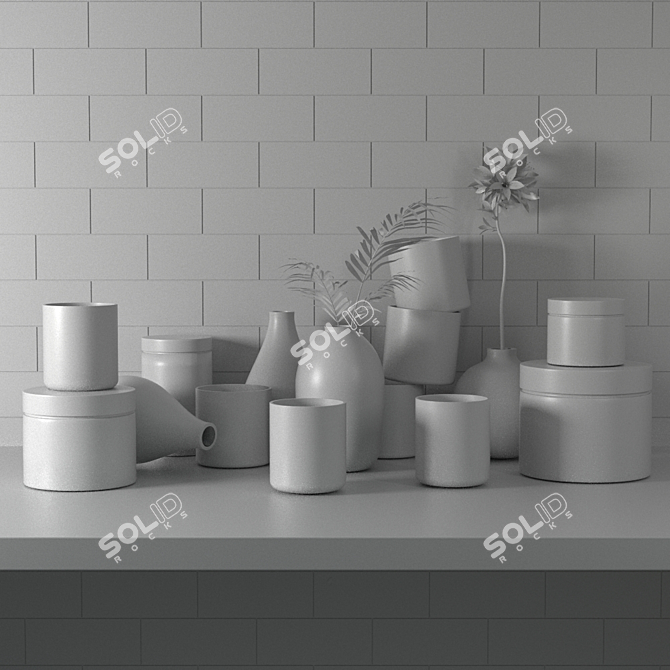 Elegant Home Decor Set 3D model image 2