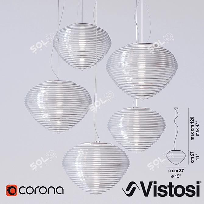 Elegant Vistosi Spirit Pendant 3D model image 1