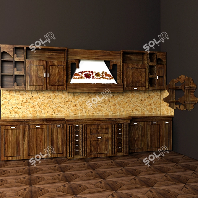 Ethnic Kitchen: A Fusion of Cultures 3D model image 3