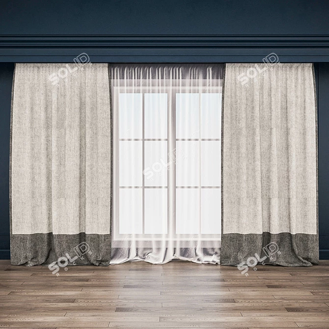 Elegant Window Covering 3D model image 1