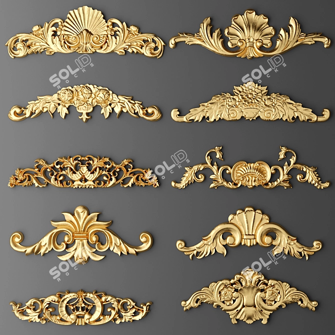 Stylish Stucco Decor Set 3D model image 1