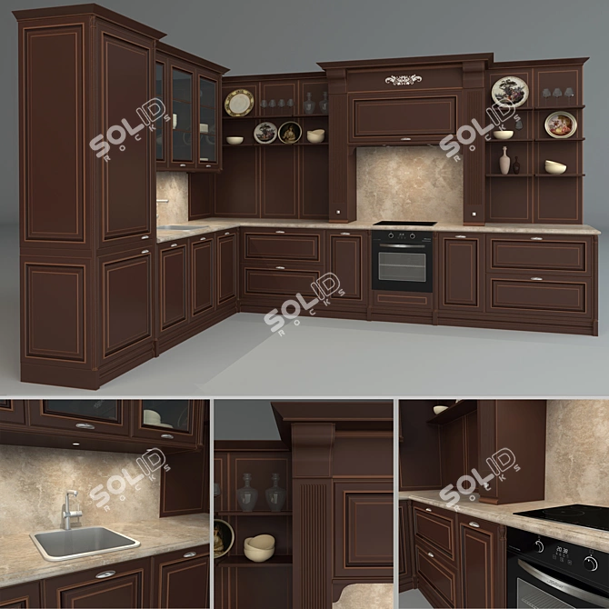 Cesar Elite Kitchen: Sleek and Stylish 3D model image 1