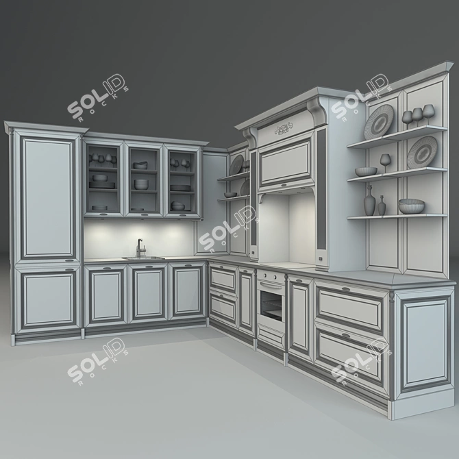 Cesar Elite Kitchen: Sleek and Stylish 3D model image 3