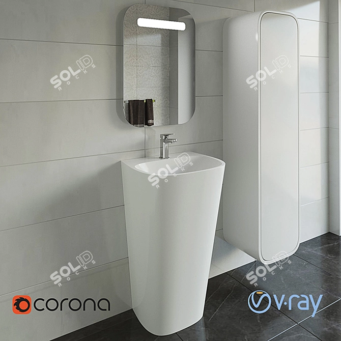 DEA Washbasin: Modern Design, Ideal for Any Bathroom 3D model image 1
