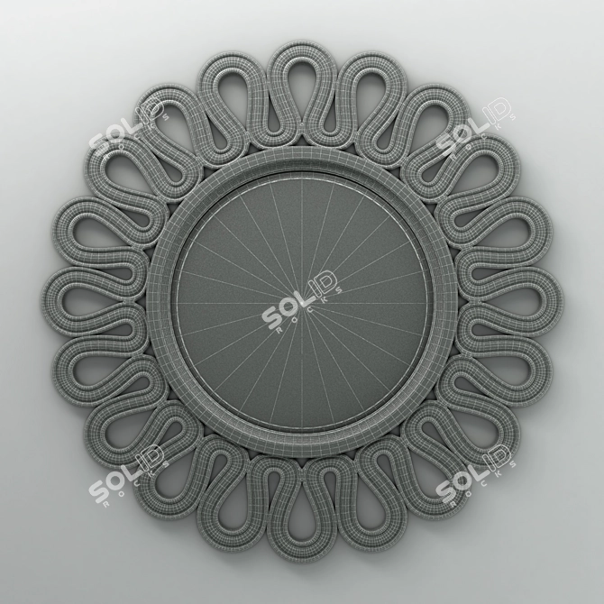 Elegant Round Mirror Frame 3D model image 2