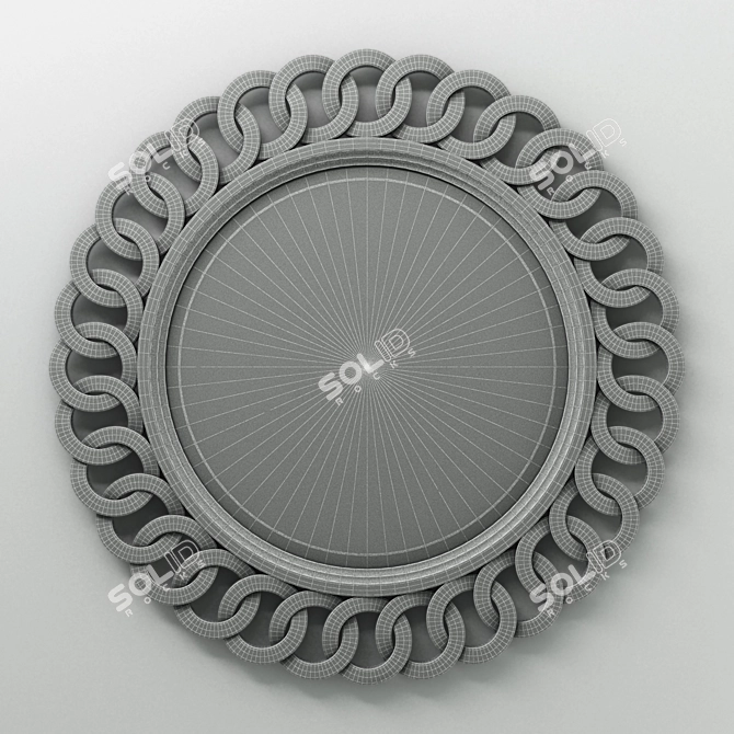 Elegant Round Mirror Frame 3D model image 2