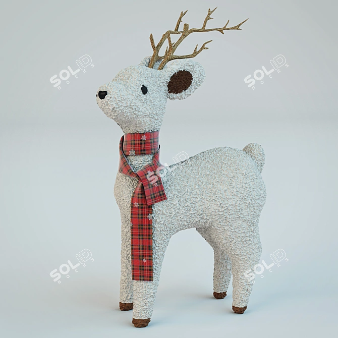 Whimsical Holiday Fawn - 60cm 3D model image 1