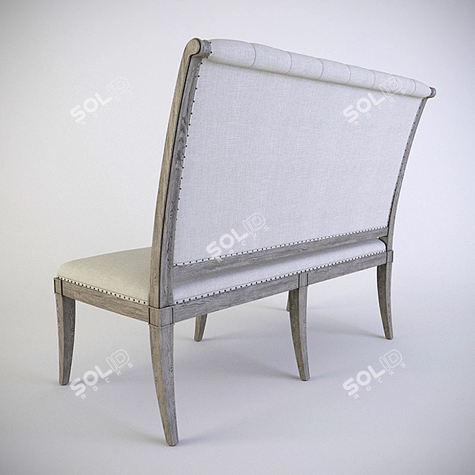 Elegant Bernhardt Marquesa Banquette: Luxury Seating with Timeless Design 3D model image 2